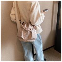 Bolso portátil con cordón para mujer, bolso cruzado informal de estilo coreano para teléfono, bolso de hombro ajustable de gran capacidad de Color sólido - details 8