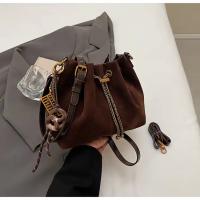 Bolso bandolera vintage para mujer - Bolso tipo cubo con correa ajustable, cierre con cordón, marrón café/negro - Bolso de mano para el día a día, eventos formales y especiales - Bolso duradero para mujer, bolso bandolera, accesorio para eventos nocturnos - details 14