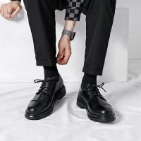 Zapatos Derby transpirables para hombres, calzado de cuero Negro, suave, informal al aire libre, Otoño de 2024 - details 3