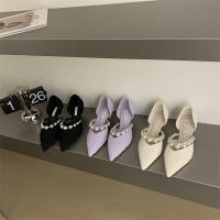 Nuevo bolso trasero y zapatos individuales con perlas de moda. - details 28