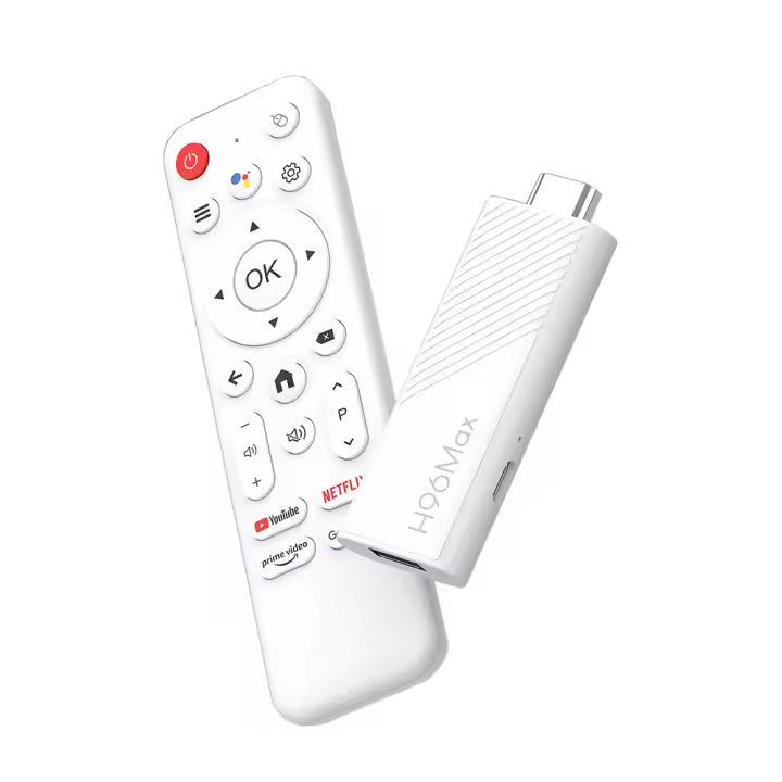 H96 MAX Android TV Stick Allwinner H313 con 2,4G Wifi 5G Wifi6 marca Dual 8GB 16GB 4K 3D HDR Goole control remoto por voz - 1