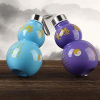 Botella deportiva con forma de calabaza, estilo chino, gran capacidad, hervidor de agua Vintage, botella de bebida de calabaza con estampado en caliente tradicional - details 8
