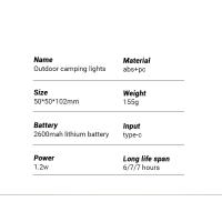 Linterna de Camping con trípode, luz LED recargable regulable, portátil, pequeña, cálida - details 8