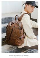Mochila Casual Vintage de Cuero PU Suave Gran Capacidad Impermeable Bolsa de Hombro para Laptop - details 14