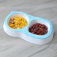 Cuencos dobles de plástico multiusos para alimentación de mascotas, dispensador portátil de dibujos animados para gatos, antideslizante, bonito alimentador de agua para mascotas - details 5