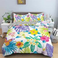 Cubierta de Edredón con Estampado Floral Duvet King Set de Ropa de Cama Suave Microfibra con Patrón Geométrico Funda de Cojín con 2 Fundas de Almohada - details 12