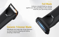 Recortadora para hombres, afeitadora de vello corporal 2 en 1 y afeitadora de vello en la ingle, recortadora de doble cabezal para afeitado sin rasguños, aseo suave, liviana con bloqueo de viaje, resistente al agua IPX6, pantalla LED - details 2