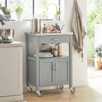 Carrito de Cocina con Ruedas Camarera con Tablero de Acero Inoxidable 60 x 92 x 44 cm ES (Gris) - details 1