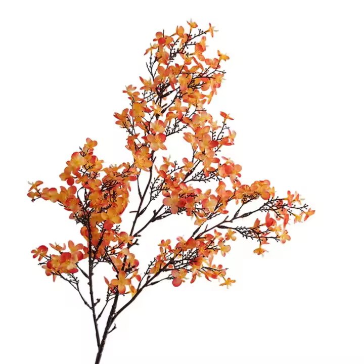 Rama de flor de melocotón Artificial de 97cm, flor de melocotón de seda de plástico de tacto Real, elegante decoración de boda hecha a mano con flores falsas - 1