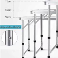 Mesa de Traste Plegable de Aluminio Longitud de 4 pies Ajustable para Acampar, Picnic, Trabajo al Aire Libre - details 2