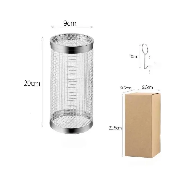 Malla portátil de acero inoxidable, cesta, parrilla para barbacoa para acampar al aire libre - 1