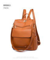 Mochila de cuero blanco y amarillo para mujer, bolsa de trabajo suave y sencilla, con correa para el hombro, informal, de viaje - details 20