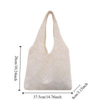 Bolso grande de mano, bolso de hombro de encaje, estilo coreano, Kawaii, bolso de lona Simple, bolso de tela Simple de gran capacidad, bolso de viaje - details 0