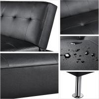 Sofá Cama Plegable de 3 Plazas Tapizado de Piel Sintética Tamaño 166.5 X94 cm Capacidad 350 KG - details 4