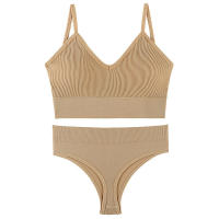 Sujetador deportivo de color sólido para mujer, ropa interior de gimnasio, yoga, entrenamiento atlético, suave, acolchado, 2 piezas - details 15