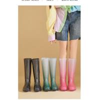 Zapatos De Lluvia Moda Gradiente Botas De Lluvia Altas Mujeres Invierno Acolchada Caliente Compras Camping Atrapar El Mar Zapatos De Vadeo Rural - details 12
