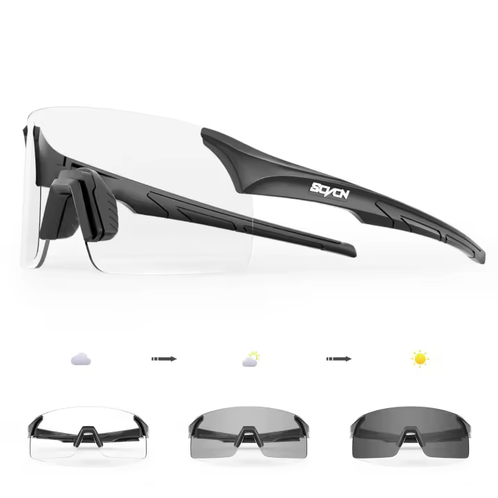 SCVCN gafas fotocromáticas de ciclismo para hombre y mujer, lentes deportivas sin marco para bicicleta de montaña - 1