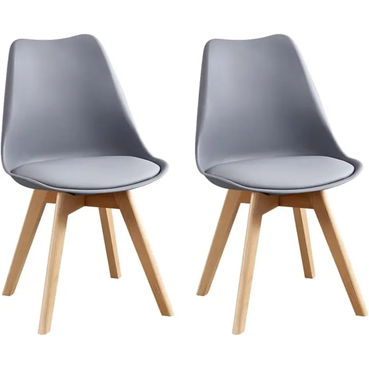 Silla de Comedor Nórdica Moderna Accesible, Descuento en Venta, Patas de Madera Sólida, Cojín Retráctil, Cómodo y Duradero, Fácil de Limpiar, Varios Colores Disponibles - 1