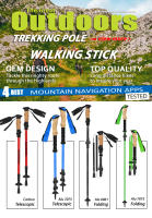 Bastón de Senderismo Nórdico Telescópico Alpenstock de Fibra de Carbono con 5 Secciones Absorbente de Choques Plegable para Aviación - details 0