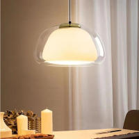 Luz Colgante de Gelatina Nórdica Dania Diseño Moderno de Vidrio Claro Ideal para Comedor - details 3