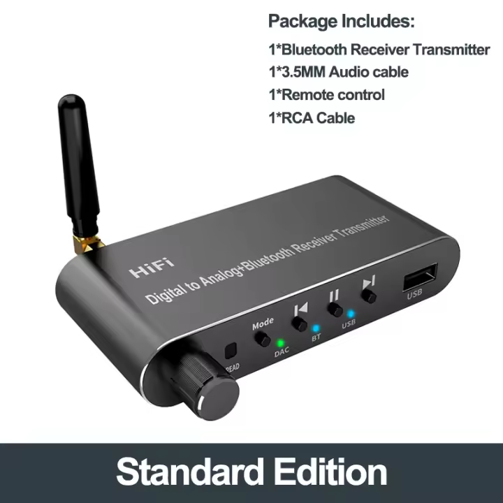 Transmisor receptor con Bluetooth 5,1, adaptador de Audio inalámbrico de 3,5 MM, AUX, RCA, Coaxial óptico, U-disk, convertidor Digital a analógico - 1