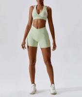 Conjunto de yoga sin costuras de 2 piezas para mujer, sujetador para gimnasio y correr, ropa deportiva, body, sujetador deportivo - details 5