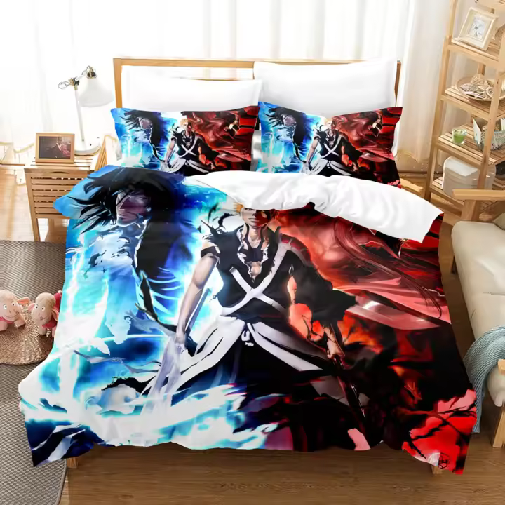 Juego de Ropa de Cama de Anime Bleach Kurosaki Ichigo Tamaño Rey de Twin - 1