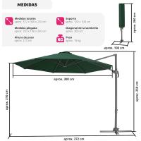 Parasol Ajustable para Protección UV Ventilación Superior Ideal para Jardín, Terraza Exterior, Patio - details 29