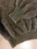 Mohair thicken turtleneck sweater autumn winter sweet lantern sleeve casual solid color pullover - details 4