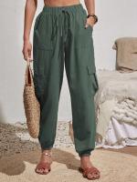 Pantalones de cintura elástica para mujer, pierna con bolsillos, estilo coreano, moda estética clásica - details 18