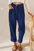 Pantalones holgados de pana de pierna recta para mujer, pantalón liso, Original, cómodo, elástico, coreano, Otoño e Invierno - details 16