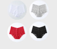 Bragas Sexys de Encaje para Mujer, Ropa Interior Cómoda, Lencería Sólida Calada, Interior de Cintura Media, Color Sólido, XXXL - details 12