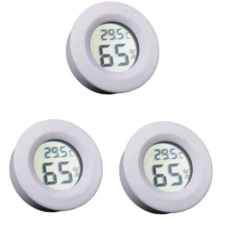 1-10 piezas+70 °   C mini LCD termómetro digital higrómetro circular probador de temperatura y humedad sensor cigarro CA congelador - 1