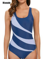 Riseado traje de baño atlético de una pieza, bañador con espalda en O para entrenamiento, deportes y Fitness - details 2