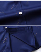 Camisas de Negocios Casuales para Hombres Estampado Elegante, Elástico, Sin Hierro, Ropa de Oficina Formal, Talla Grande, Moda de Trabajo - details 15