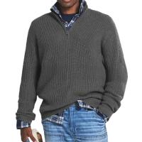 Suéter de cuello alto con cremallera para hombre, suéter suelto informal de negocios, otoño e invierno, nuevo - details 1