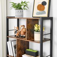 Estantería de Almacenamiento de 5 Niveles, Organizador de Oficina de Estudio, con Compartimentos, para Salón, Estilo Industrial, Marrón Rústico y Negro - details 7