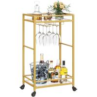 Carrito Auxiliar de 3 Niveles,Carrito de Servicio de té con Ruedas con Bloqueo,Carrito de Cocina y Alcohol para Comedor y Sala de Estar,43,2 x 30 x 81,5 cm, Marrón rústico - details 16