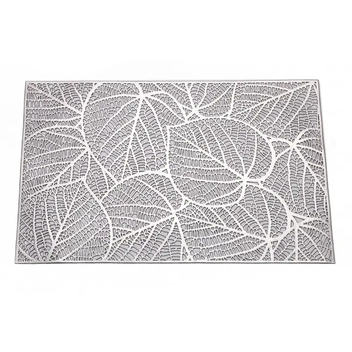 Mantel Individual hueco con patrones de hojas para mesa de comedor, tapete antideslizante de PVC para mesa, vajilla resistente al calor a prueba de aceite, decoración de mesa - 1