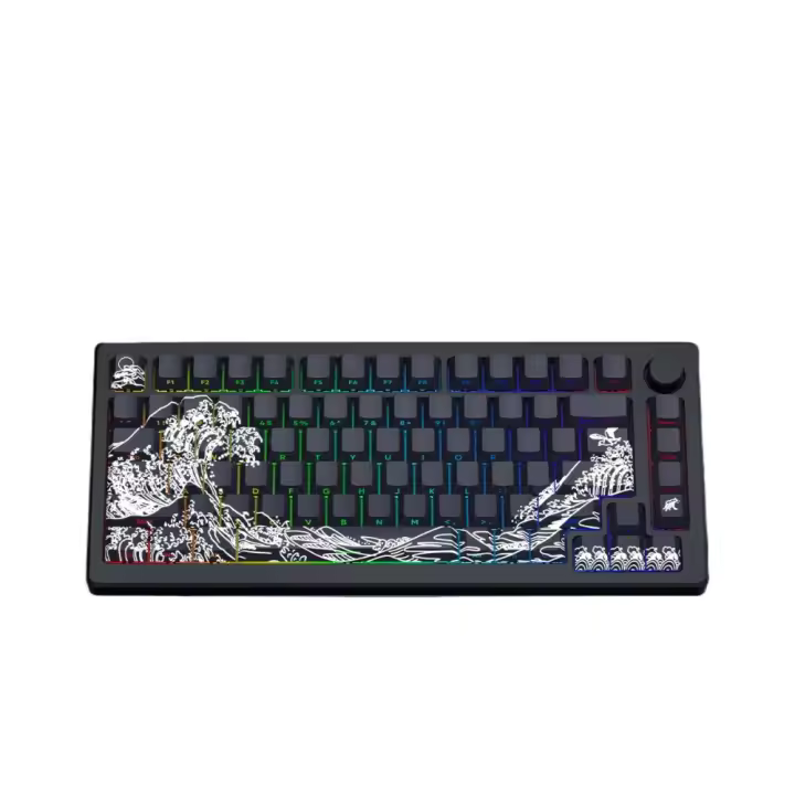 Ukiyo-e original grabado lateral transparente keycap PBT personalidad creativa sublimación personalización (teclado no incluido) - 1