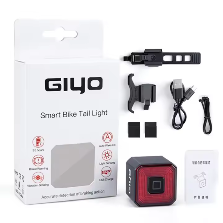 Luz trasera inteligente para bicicleta, linterna LED de seguridad, encendido/apagado automático, señal de parada, lámpara de freno, carga USB, accesorios para bicicleta - 1