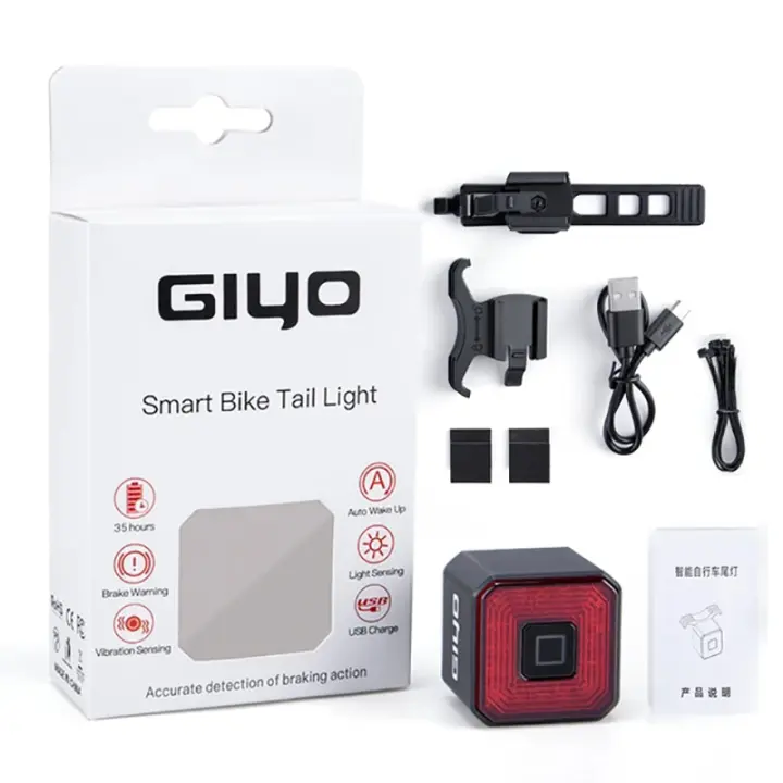 Luz trasera inteligente para bicicleta, linterna LED de seguridad, encendido/apagado automático, señal de parada, lámpara de freno, carga USB, accesorios para bicicleta - 1