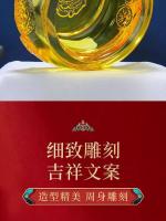 Adornos de vidrio de estilo tibetano, tesoro del Dios de la riqueza de los cinco caminos, almacenamiento de lingotes de oro, tesoro de adornos para el hogar - details 5
