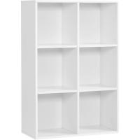 Estantería Almacenaje, de 6 Compartimientos, para Sala de Estar, Estudio, Oficina, 30 x 65,5 x 97,5 cm, Blanco LBC203D - details 0