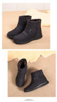 Zapatos de algodón, tacones planos bajos informales, botas de nieve de tubo corto de invierno para mujer, talla grande, zapatos para mamá - details 10