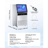 Máquina de Hielo Comercial SucceBuy, 130 Libras/24H con Almacenamiento de 33 Libras, 45 Cubitos de Hielo por Ciclo, Máquina de Hielo Independiente y Bajo Barra de Acero Inoxidable con Pantalla LED y Autolimpieza, Ideal para el Hogar, Bar o Restaurante - details 13