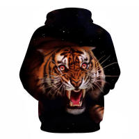 Sudadera con capucha informal para hombres y niños, con impresión digital 3D de tigre arcoíris, nueva - details 13