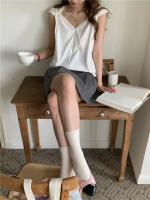 Blusa de verano para mujer, camisa de primavera, blusa para mujer, Blusas largas de gasa, informales, elegantes, Vintage, de manga larga, holgada de gran tamaño, blanca - details 1