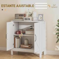 Aparador Moderno para Sala Mueble Ajustable con Estante Antivuelco Blanco 80x35x85 cm - details 4