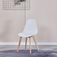 Juego de sillas de comedor medievales nórdicas con patas de madera maciza para sala de estar, comedor, dormitorio, estudio, blanco, negro, gris, 4 Uds. - details 7